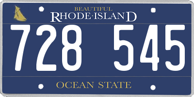 RI license plate 728545