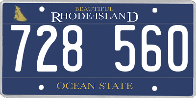 RI license plate 728560