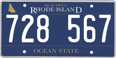 RI license plate 728567