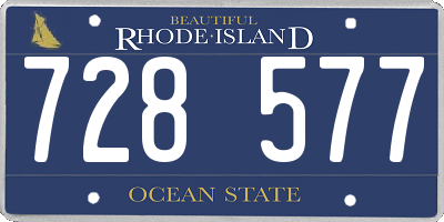 RI license plate 728577