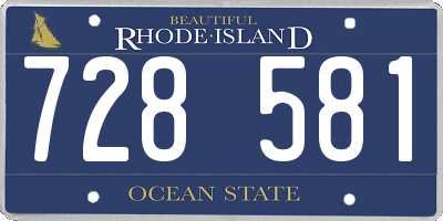 RI license plate 728581