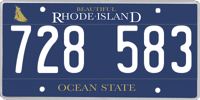 RI license plate 728583
