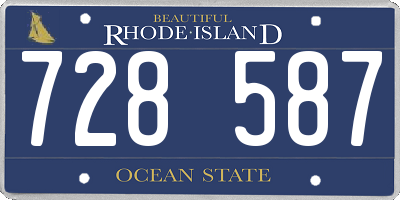 RI license plate 728587
