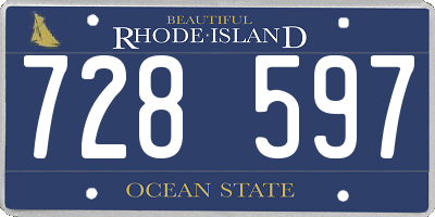 RI license plate 728597