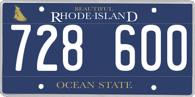 RI license plate 728600