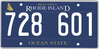 RI license plate 728601
