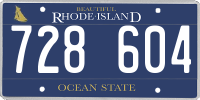 RI license plate 728604
