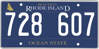RI license plate 728607