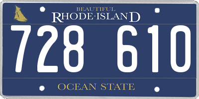 RI license plate 728610
