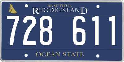 RI license plate 728611