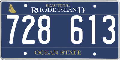 RI license plate 728613