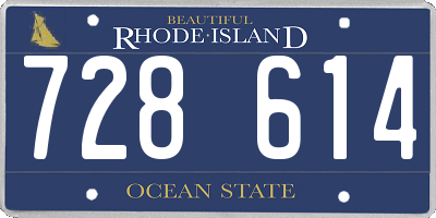 RI license plate 728614