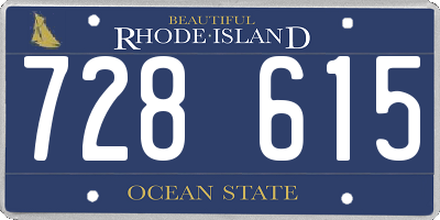 RI license plate 728615