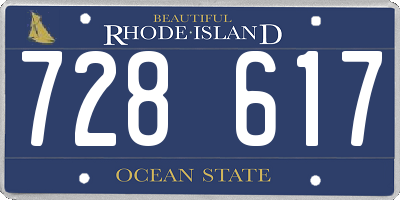 RI license plate 728617