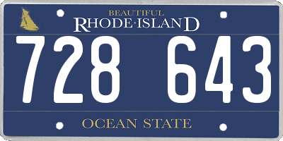 RI license plate 728643