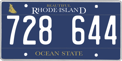 RI license plate 728644