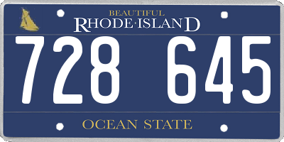 RI license plate 728645