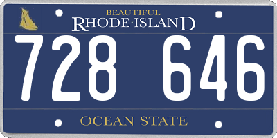 RI license plate 728646