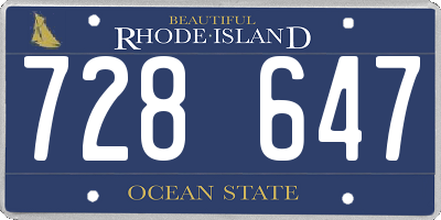 RI license plate 728647