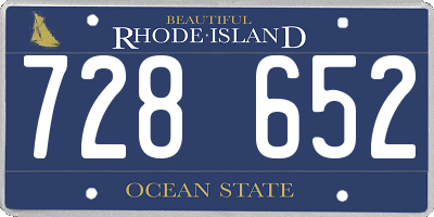 RI license plate 728652