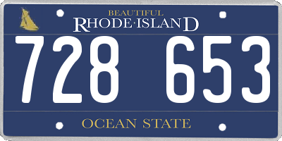 RI license plate 728653