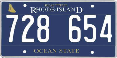 RI license plate 728654