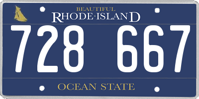 RI license plate 728667