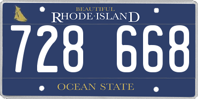 RI license plate 728668