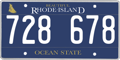 RI license plate 728678