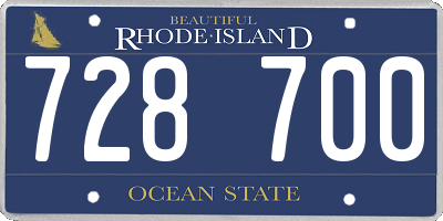 RI license plate 728700