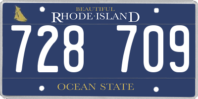 RI license plate 728709