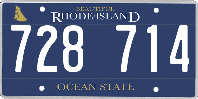 RI license plate 728714