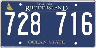 RI license plate 728716