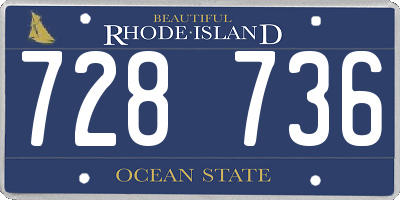 RI license plate 728736