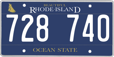 RI license plate 728740