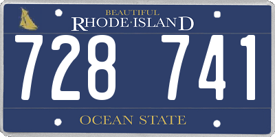 RI license plate 728741