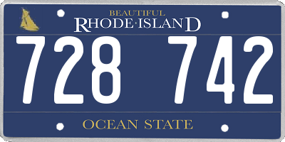 RI license plate 728742