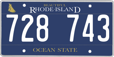 RI license plate 728743