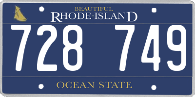 RI license plate 728749