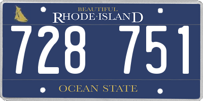 RI license plate 728751