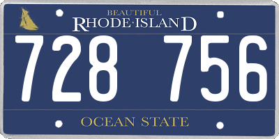 RI license plate 728756