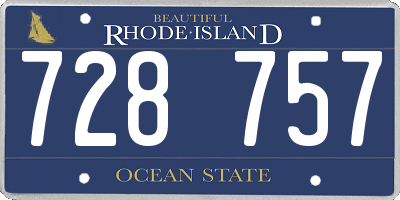 RI license plate 728757