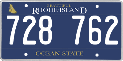 RI license plate 728762