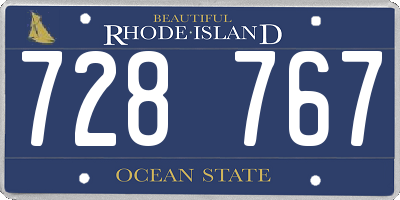 RI license plate 728767