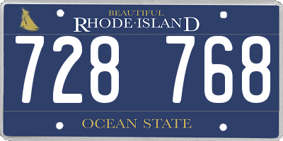 RI license plate 728768
