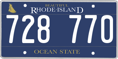 RI license plate 728770