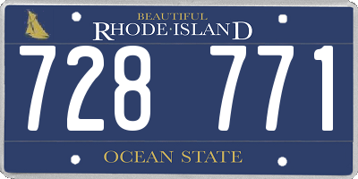 RI license plate 728771