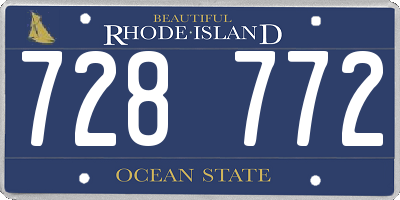 RI license plate 728772