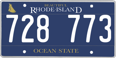 RI license plate 728773
