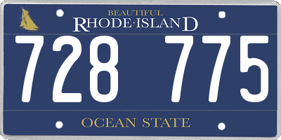 RI license plate 728775